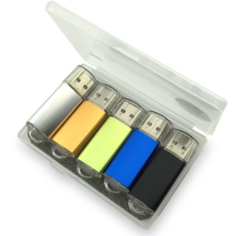 Ebamaz USB Flash Drives 2.0 Metal Key Pack of 5 Colors (128MB,Not GB,Smaller Than 1GB,Blank) - Image 2